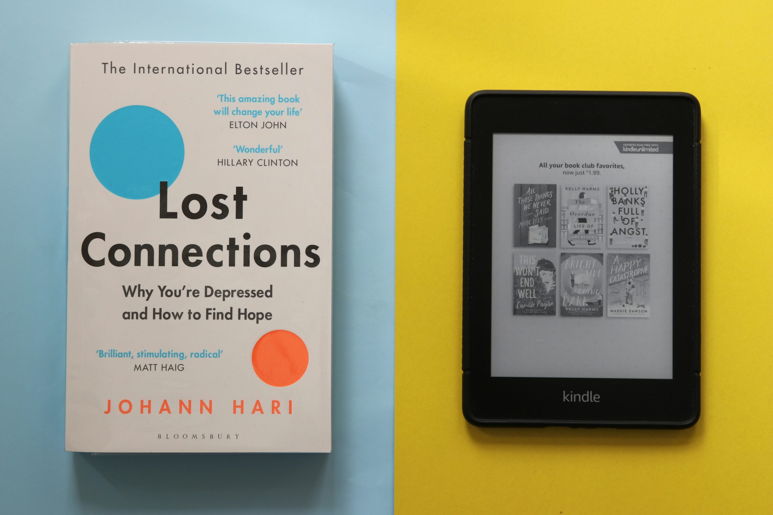 A book and kindle