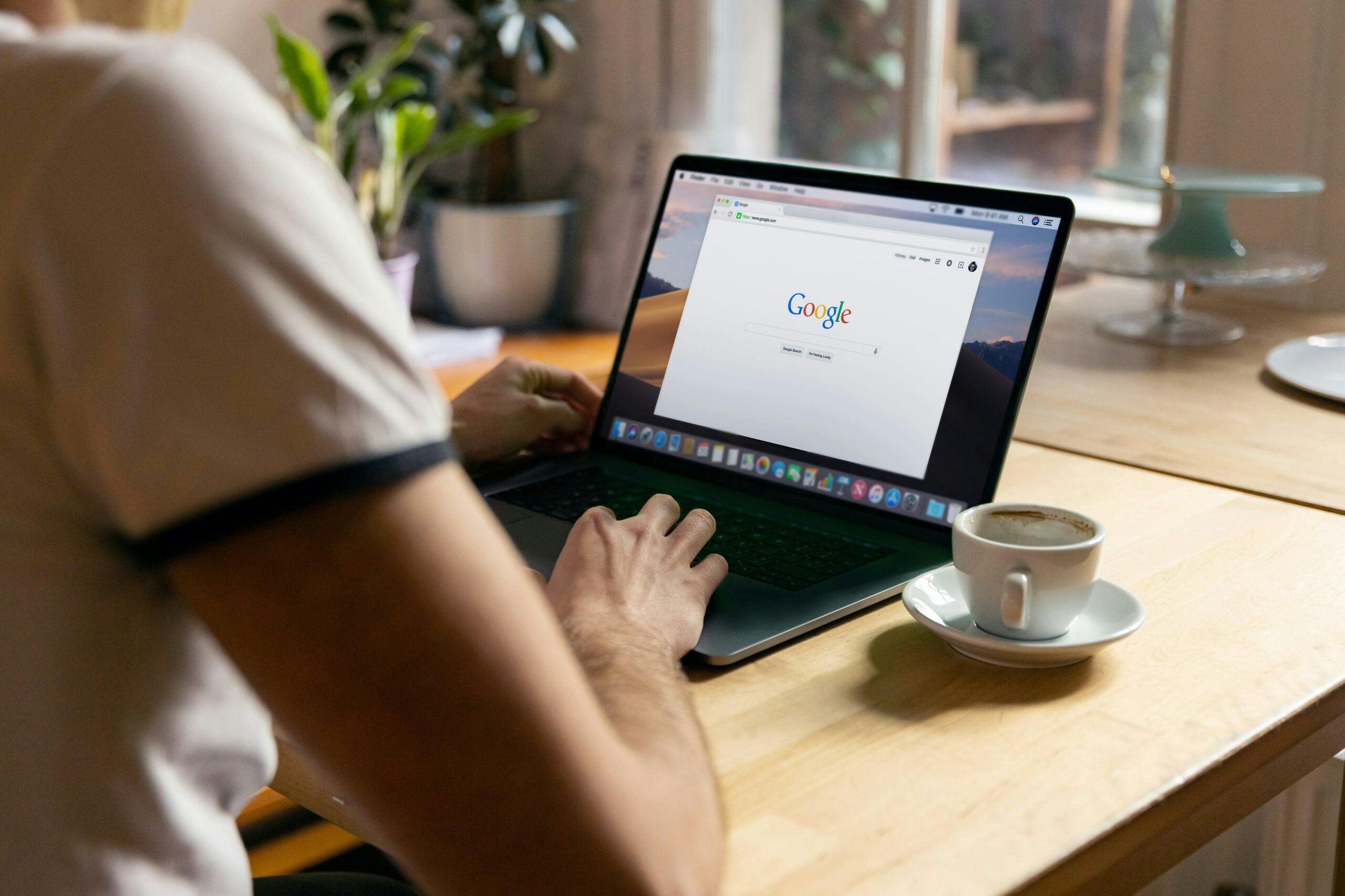 This photo is showing someone using google as their search engine.