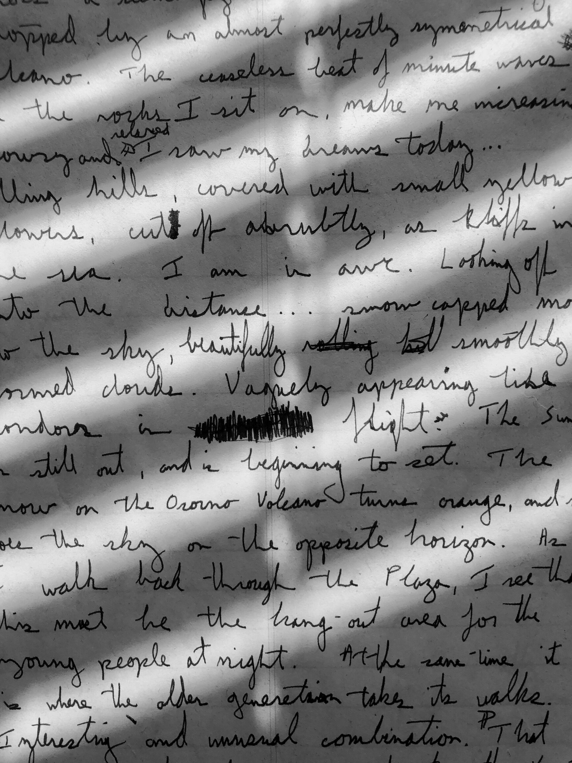Greyscale image of scribbled text