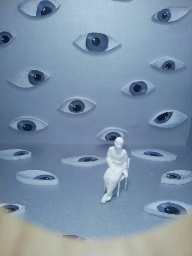 Eyes looking at a visual