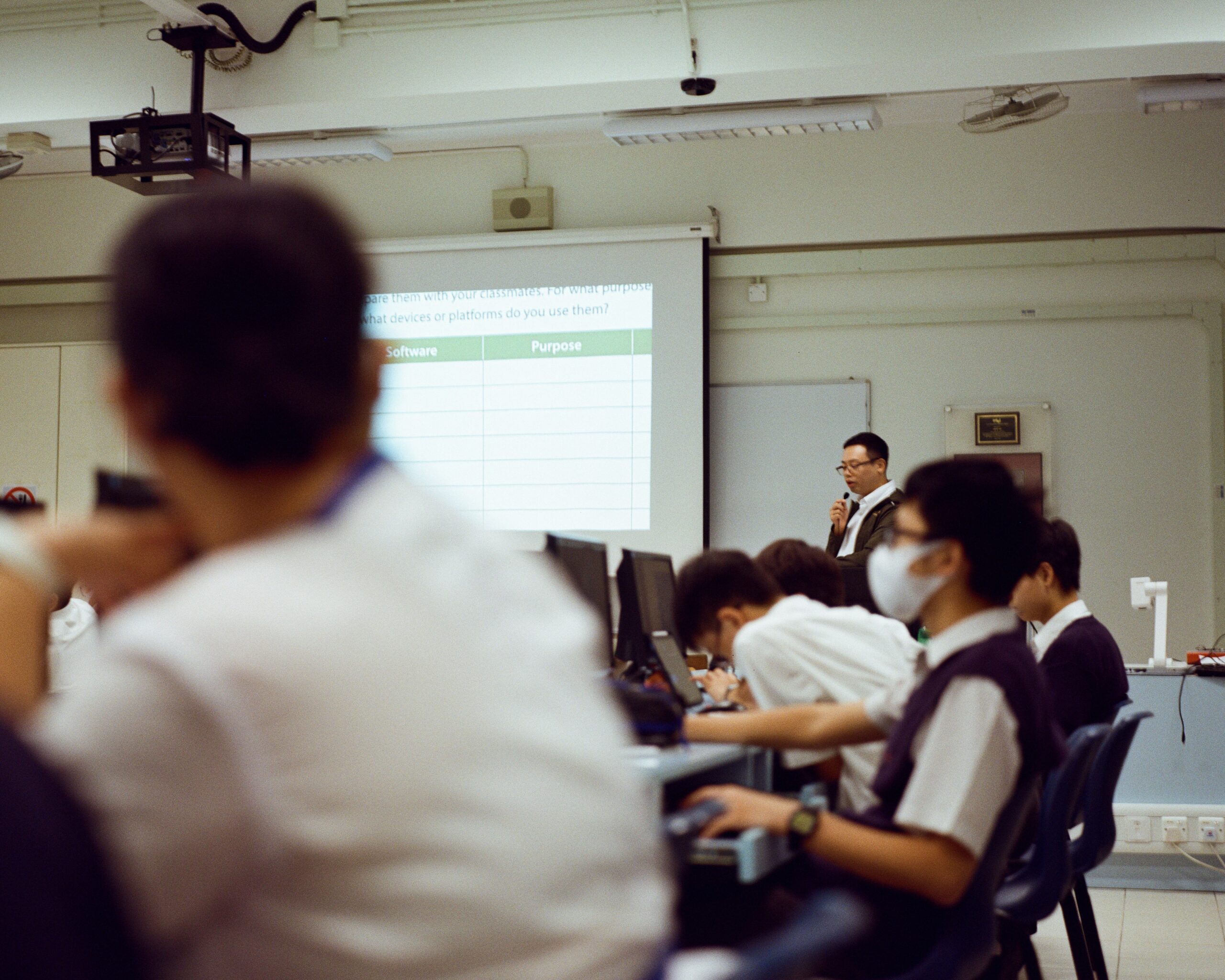 This image depicts the use of technology in classrooms.
