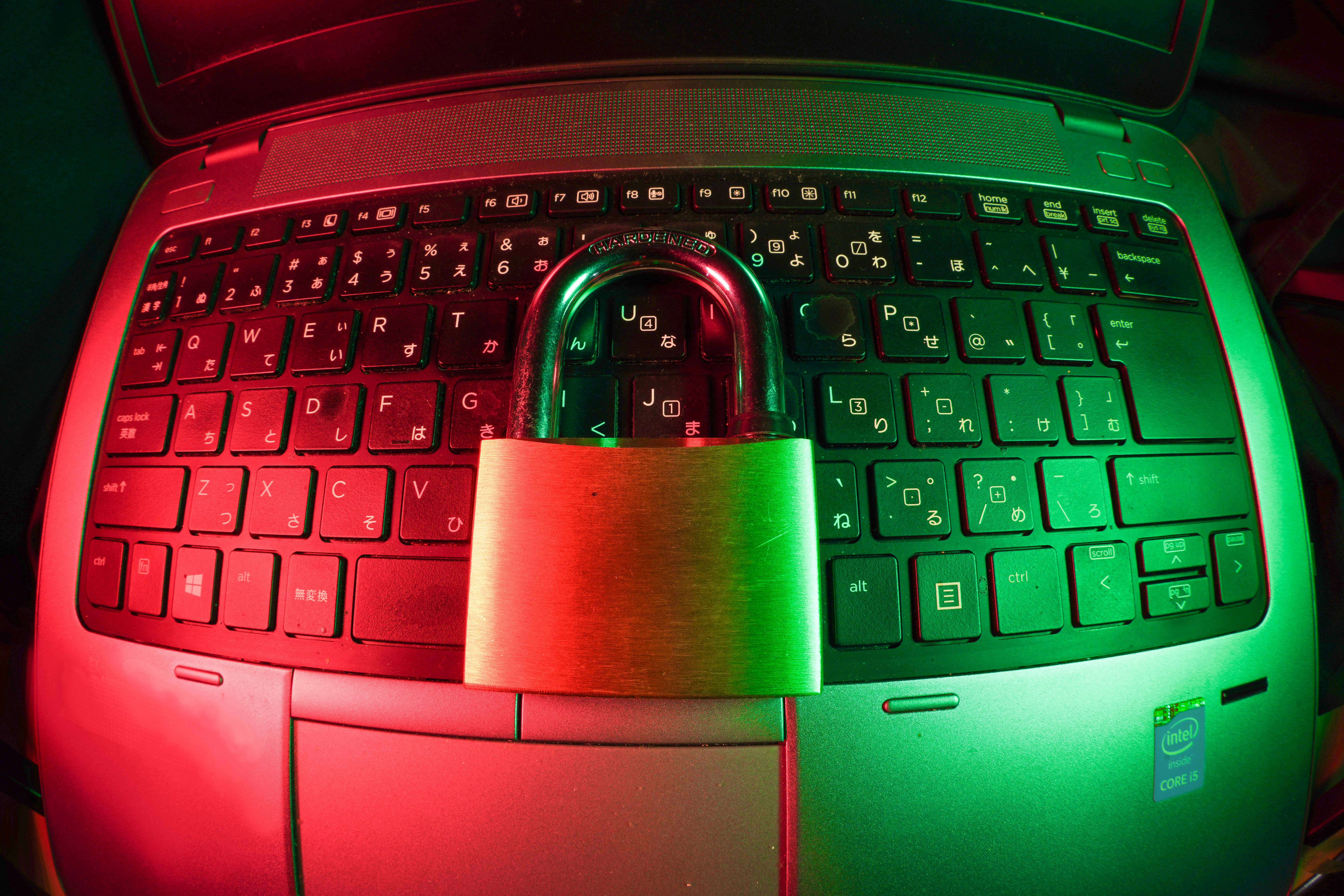 Lock on keyboard representing digital privacy